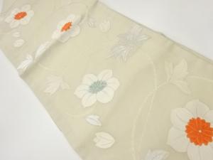 絽花唐草模様織出し名古屋帯